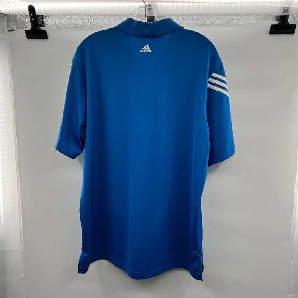 Adidas Men's Cool Max Short Sleeve Polo Top Blue/White Size Large